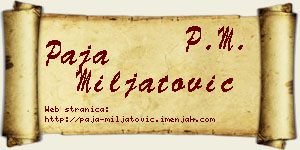 Paja Miljatović vizit kartica